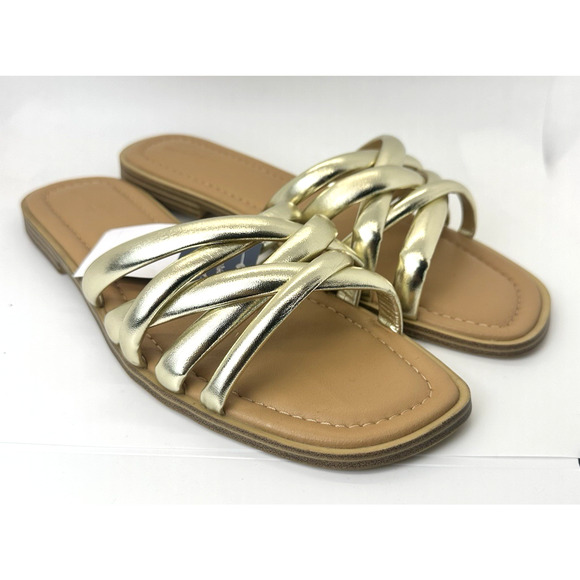 Universal Thread Womens Rian Slide Sandals Gold Summer Beach Comfort Sze 11 - Picture 10 of 16
